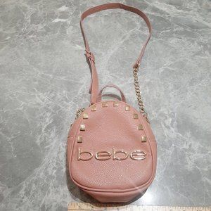 BEBE Pink Gold Accented Crossbody Handbag With Top Handle Clutch Women's Purse